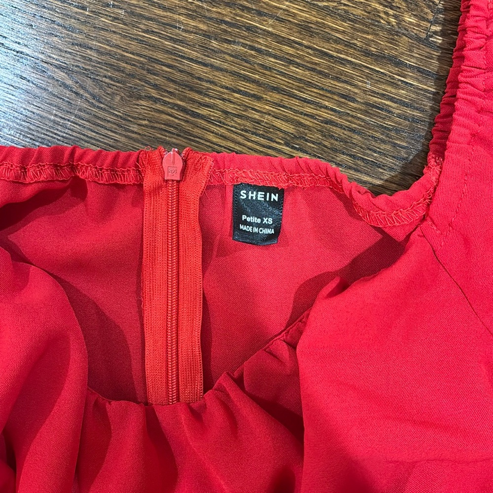 red romper dress (skort under dress) - Picture 2 of 7
